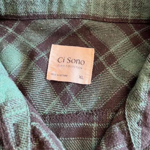 Ci Sono Plaid Collection Women Green Shirt - Picture 8 of 15
